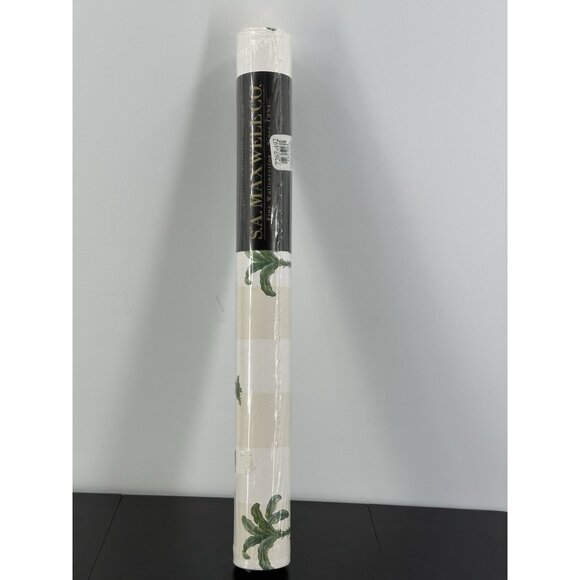Vintage s.a. Maxwell co. 7267-492 32.8ft. Tropical Tree Stripped Wallpaper Roll - Picture 1 of 13
